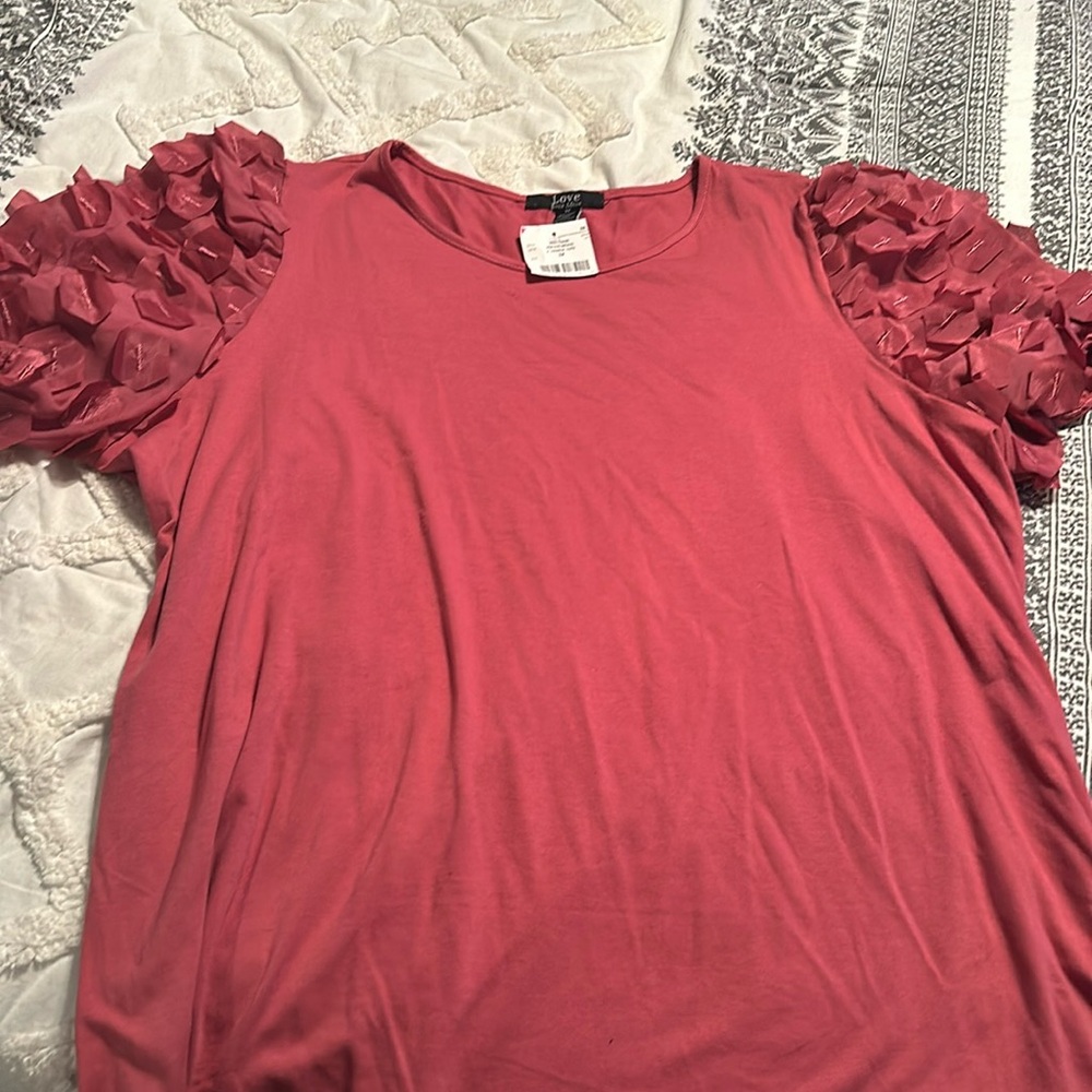 NWT* Gorgeous Pink Top with Detailed Sleeves Sz 2X